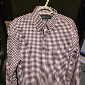 Men's Gingham Plaid Dress Shirt